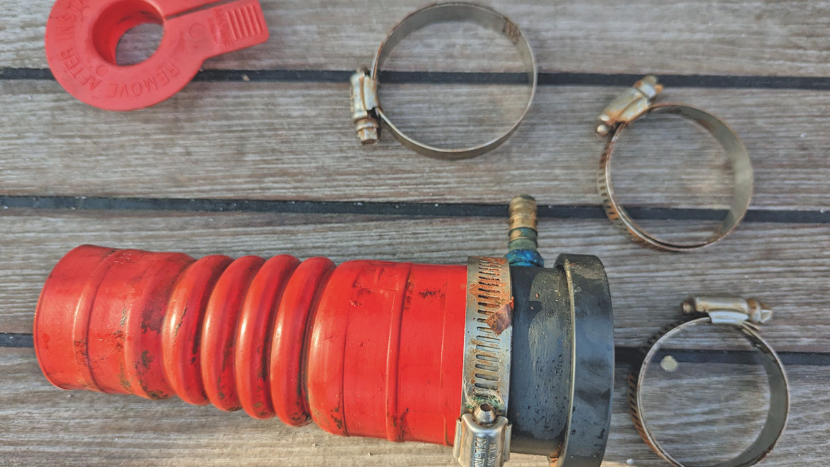 Boat shaft seal parts worn out