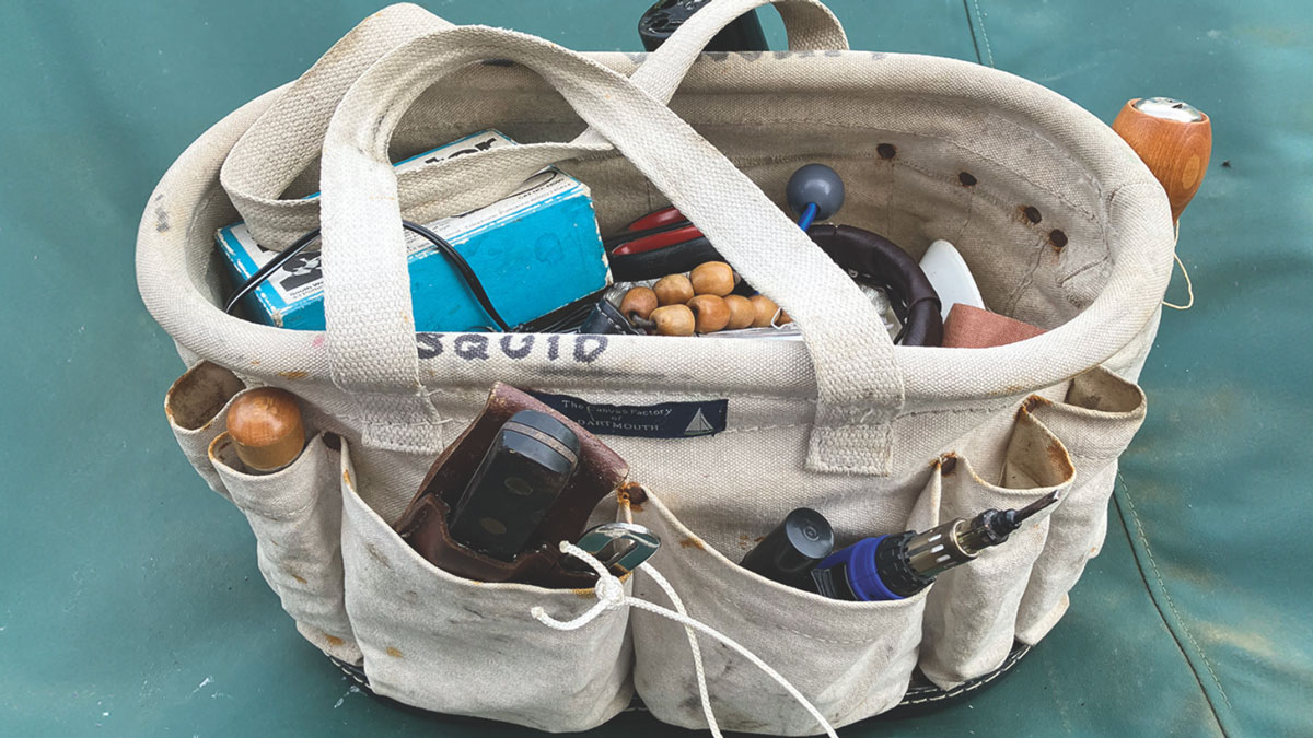 Boat tools in a bosun's bag