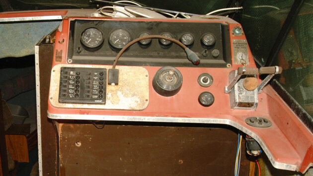 An old boat instrument panel