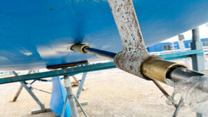 A stern tube on a yacht