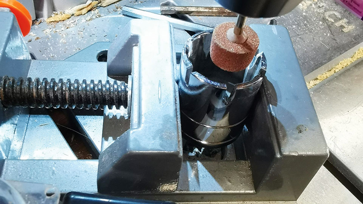 A tool being made for dinghy repair