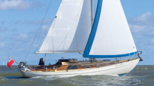 A yacht with a heavy boat helm