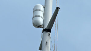 A radar reflector on a boat