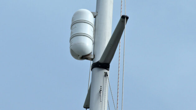 A radar reflector on a boat