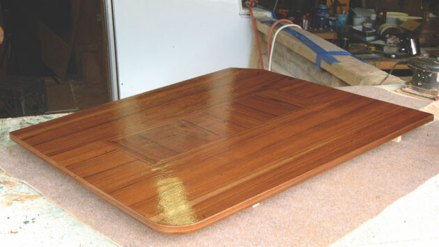 A veneered table
