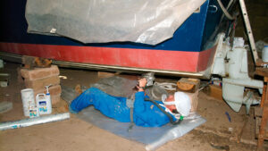 Protective clothing and a face mask is essential to minimise the affect of dust and toxic chemicals
