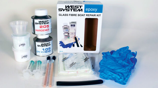 A West System glassfibre boat repair kit
