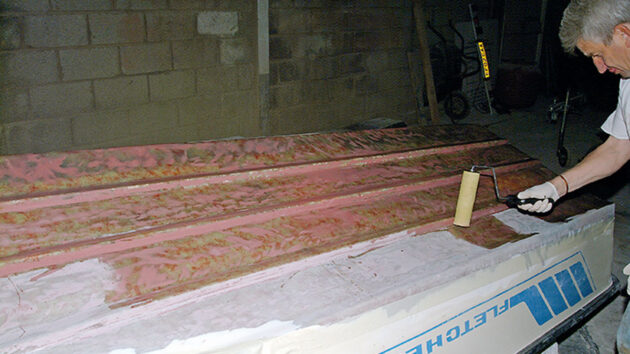 The surface was then coated with resin/hardener and allowed to tack off for a couple of hours.