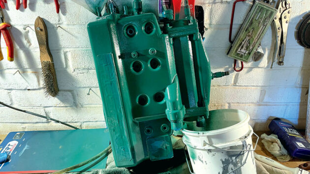 A spraypainted heat exchanger