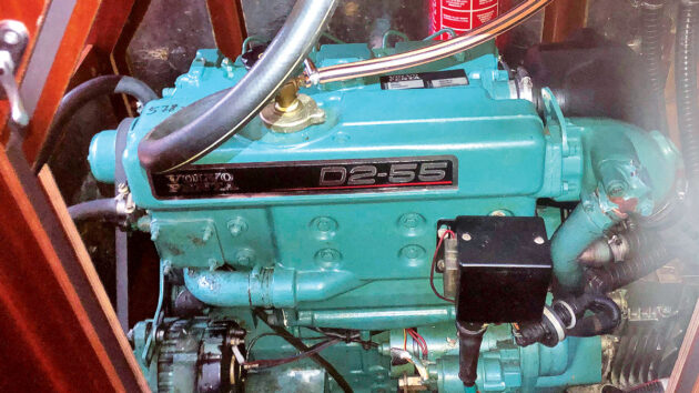 A boat engine on a boat