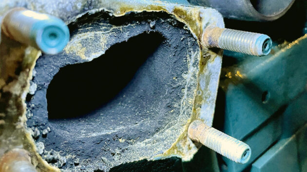 Corrosion in a heat exchanger flange