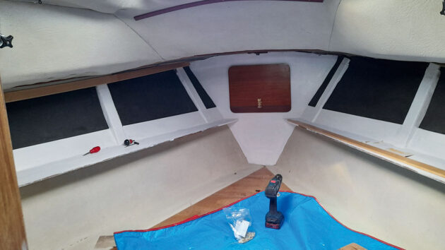 The inside of a boat