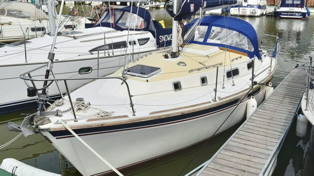 A Westerly Konsort boat in a marina