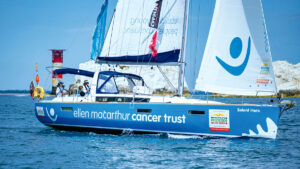 The Ellen MacArthur Cancer Trust yacht Solent Hero