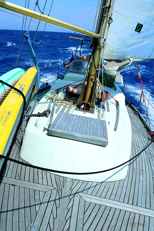 The deck of a boat