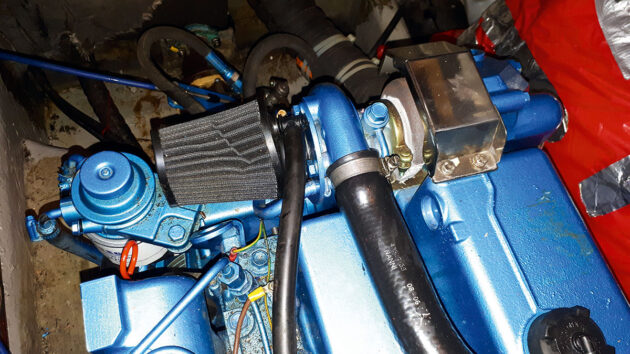 Part of a boat engine
