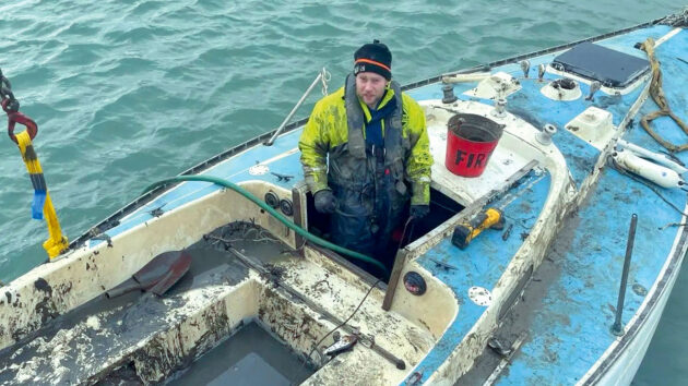 ‘Keep it an ‘afloaty-boaty’ – Langstone Harbour deputy harbour master Rob warns that sunken boats cost about 75% more to dispose of. Credit: Langstone Harbour