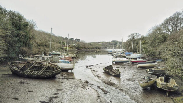 Volunteers have been clearing wrecked abandoned boats and a van from Helford and Fal estuaries. Credit: Clean Ocean Sailing