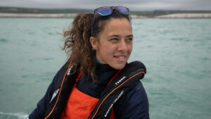 Jazz Turner requires a wheelchair ashore, but her adapted Albin Vega 27 gives her greater freedom at sea. Credit: Tom Pilston/tompilston.com