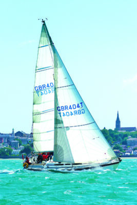 A westerly typhoon 37 sailing