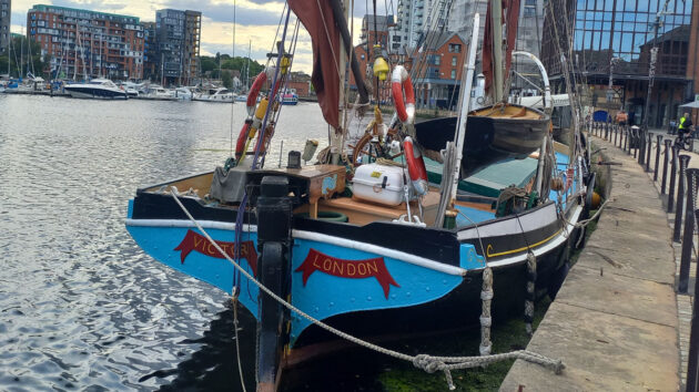 Thames barge Victor alongside