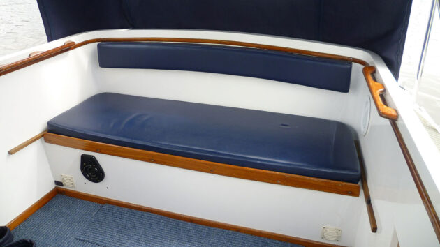 A bench seat on a boat