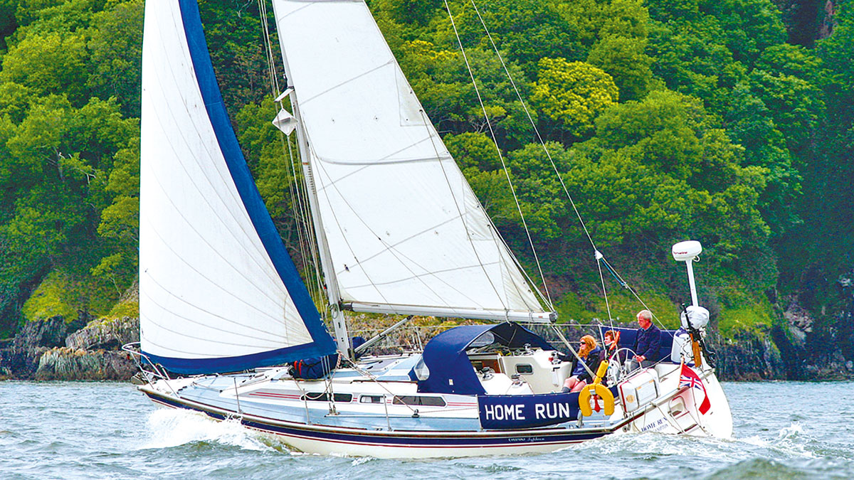 A Westerly Typhoon 37 sailing by the coast
