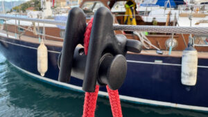 An Adjustable Fender Mate on a boat