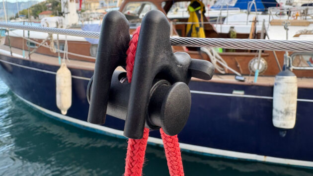 An Adjustable Fender Mate on a boat