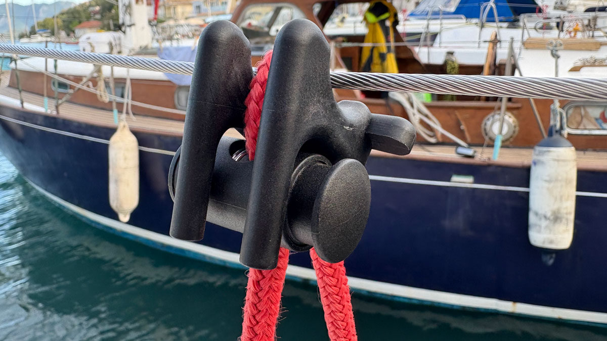 An Adjustable Fender Mate on a boat