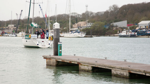 A boat in a marina