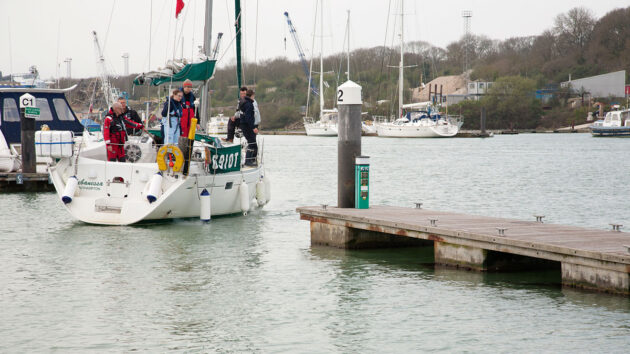 People on a boat marina berthing
