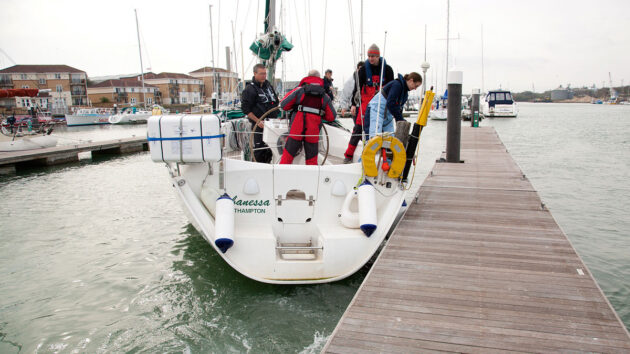 A crew on a yacht