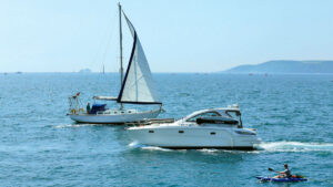 boats passing each other at sea