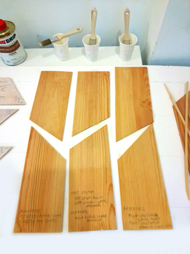 Wood cut ahead of boatbuilding