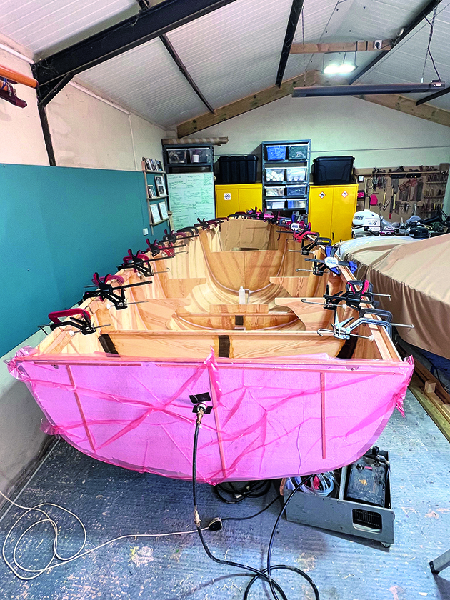 A boat being built at BlueTree boatbuilders