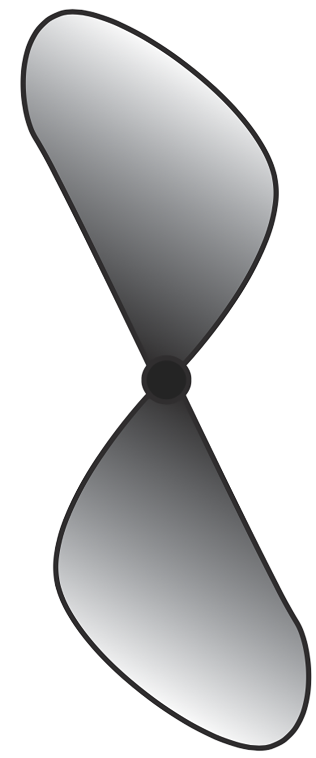 A left-handed propeller for a boat
