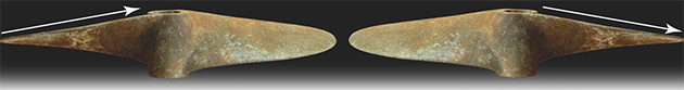 Different types of propeller for a boat
