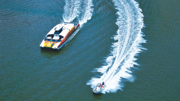 Two boats manoeuvring to avoid boat collisions