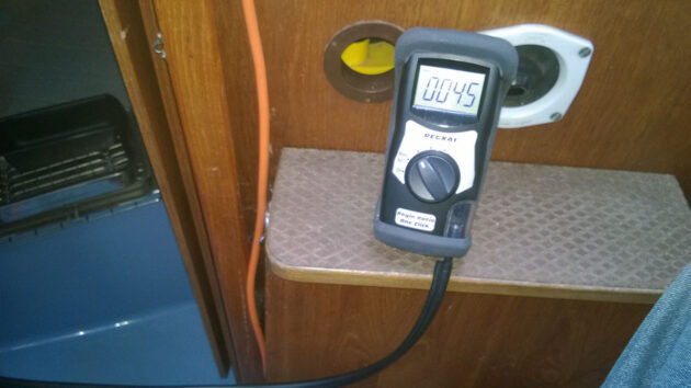 A carbon monoxide tested on a boat
