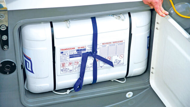 A liferaft on a boat