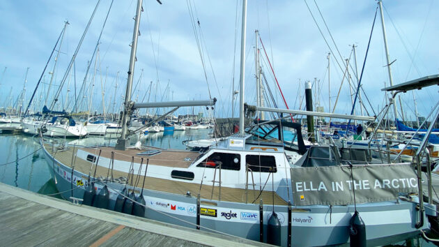 A boat moored in a marina