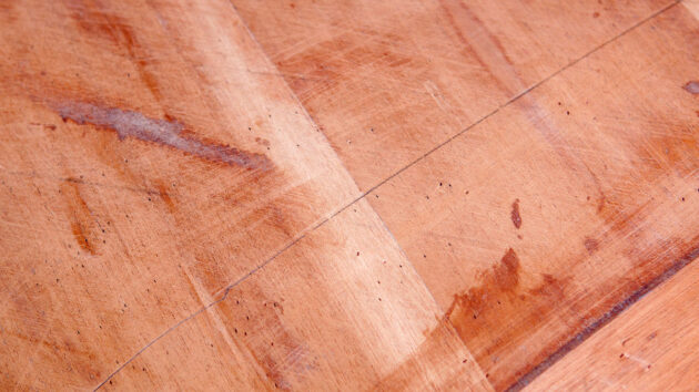 Veneer during canoe building