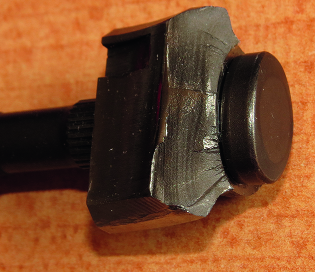 A failed connecting rod from an engine