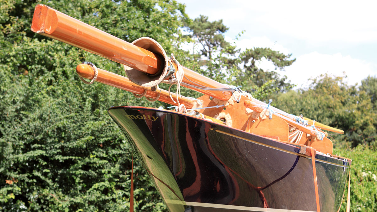 A trailer sailer built made using cold moulding