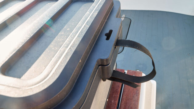 Straps on a storage box