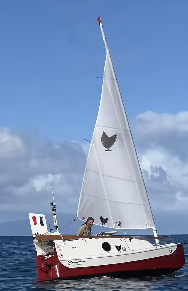 Yann Quenet on his micro yacht