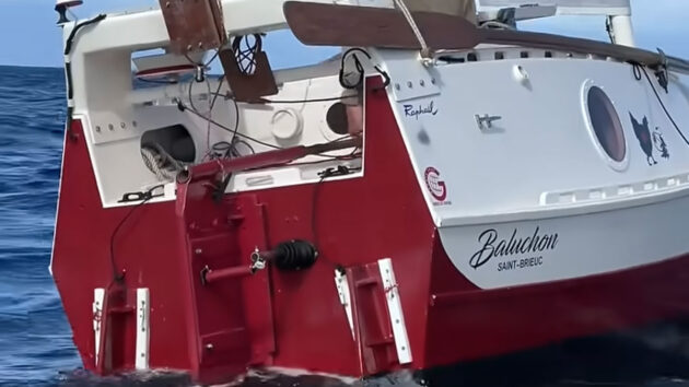 A rudder on a boat