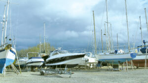 Boats on the hard over winter. Unless well ventilated, these vessels with be susceptible to damp