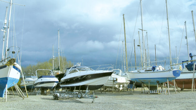 Boats on the hard over winter. Unless well ventilated, these vessels with be susceptible to damp